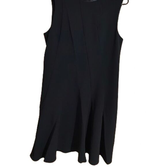 Theory WOMEN’s ASYM DRAPE ADMIRAL CREPE MINI BLACK DRESS Sz-8 - Picture 3 of 9